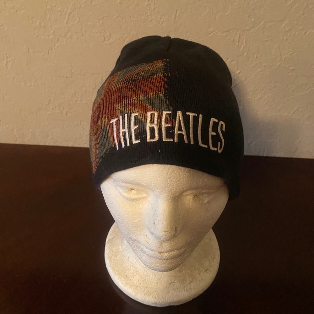 The Beatles Hat Beenie Band Reversible Knit Black Or Grey Hat One Size